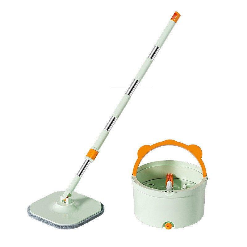 NOU! Set de Curatenie ”Micul Mop” Rotund SINGLE BUCKET cu 2 Compartimente de separare cu 2 Lavete Incluse Verde
