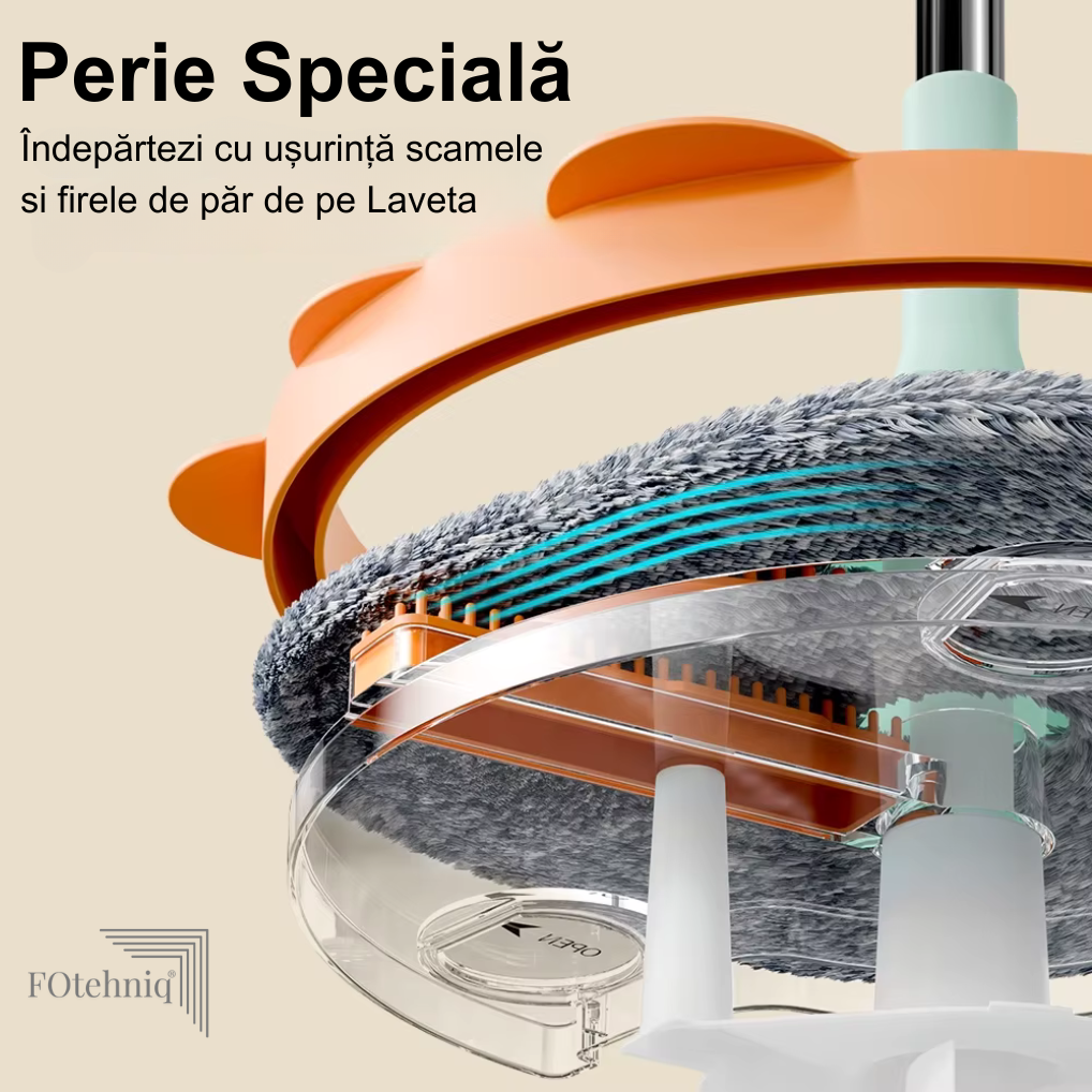 NOU! Set de Curatenie ”Micul Mop” Rotund SINGLE BUCKET cu 2 Compartimente de separare cu 2 Lavete Incluse Verde