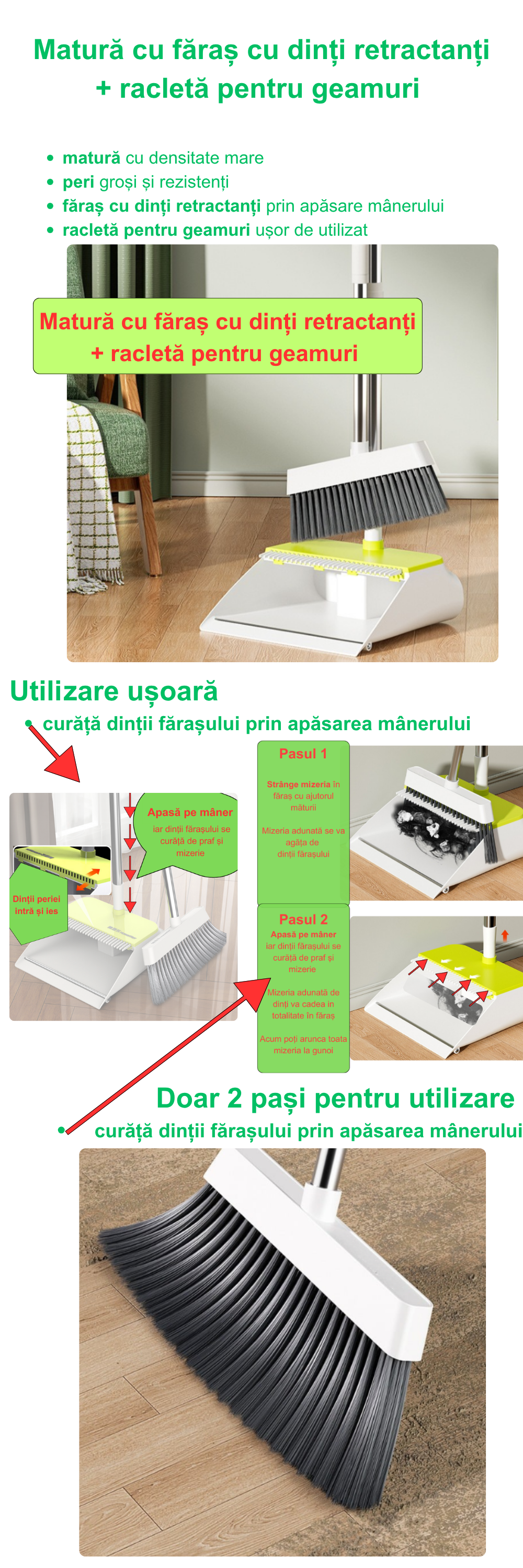 Set Matura si Faras cu Dinti Retractanti si racleta pentru geamuri