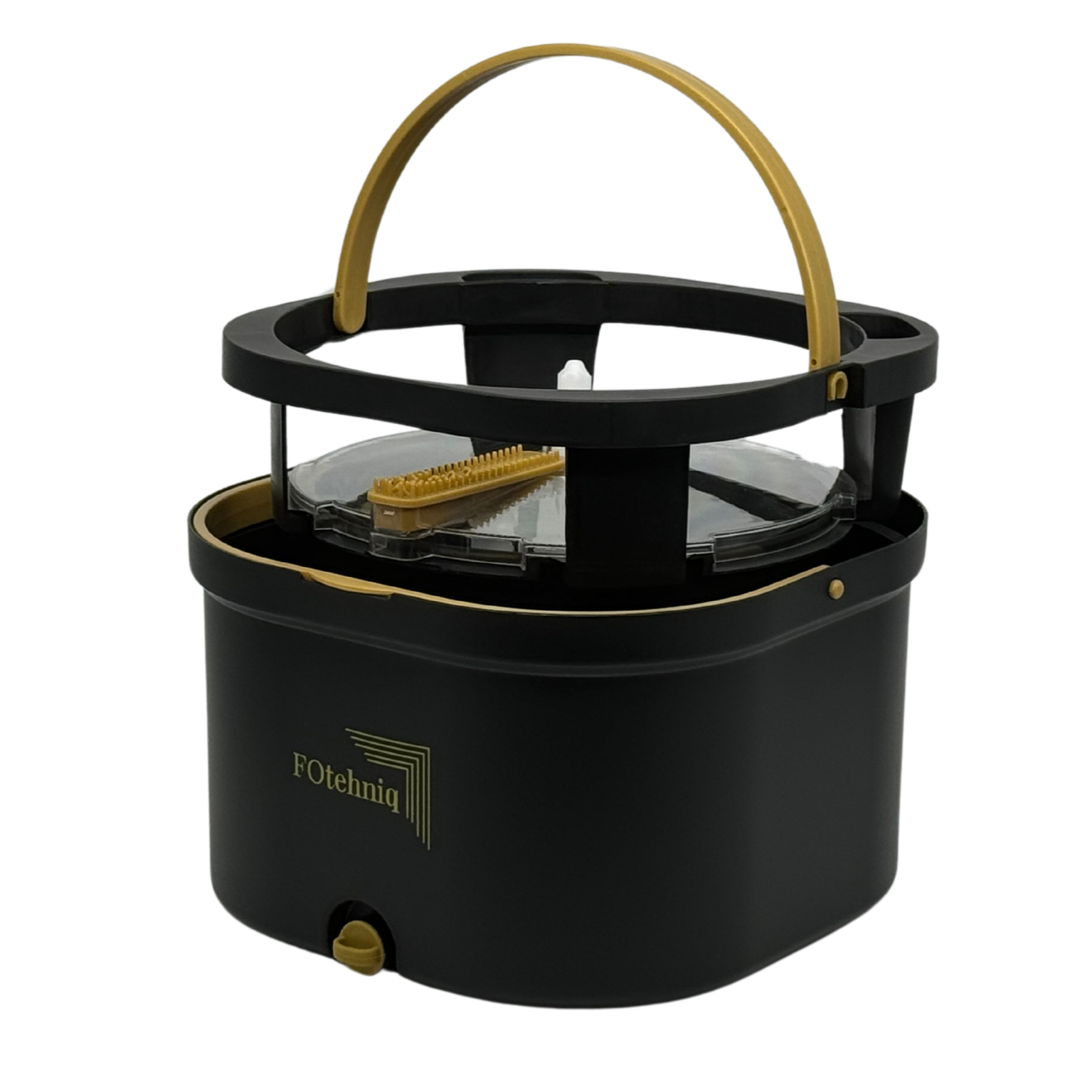 Set Mop Rotativ DUAL BUCKET negru cu Lavete Incluse