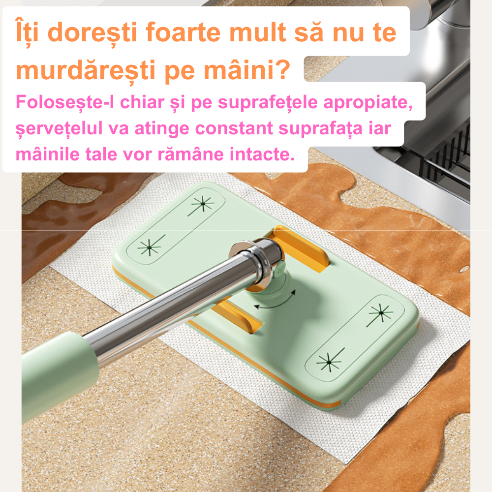 Ustensila servețele umede tip Mini Mop Extensibil Verde