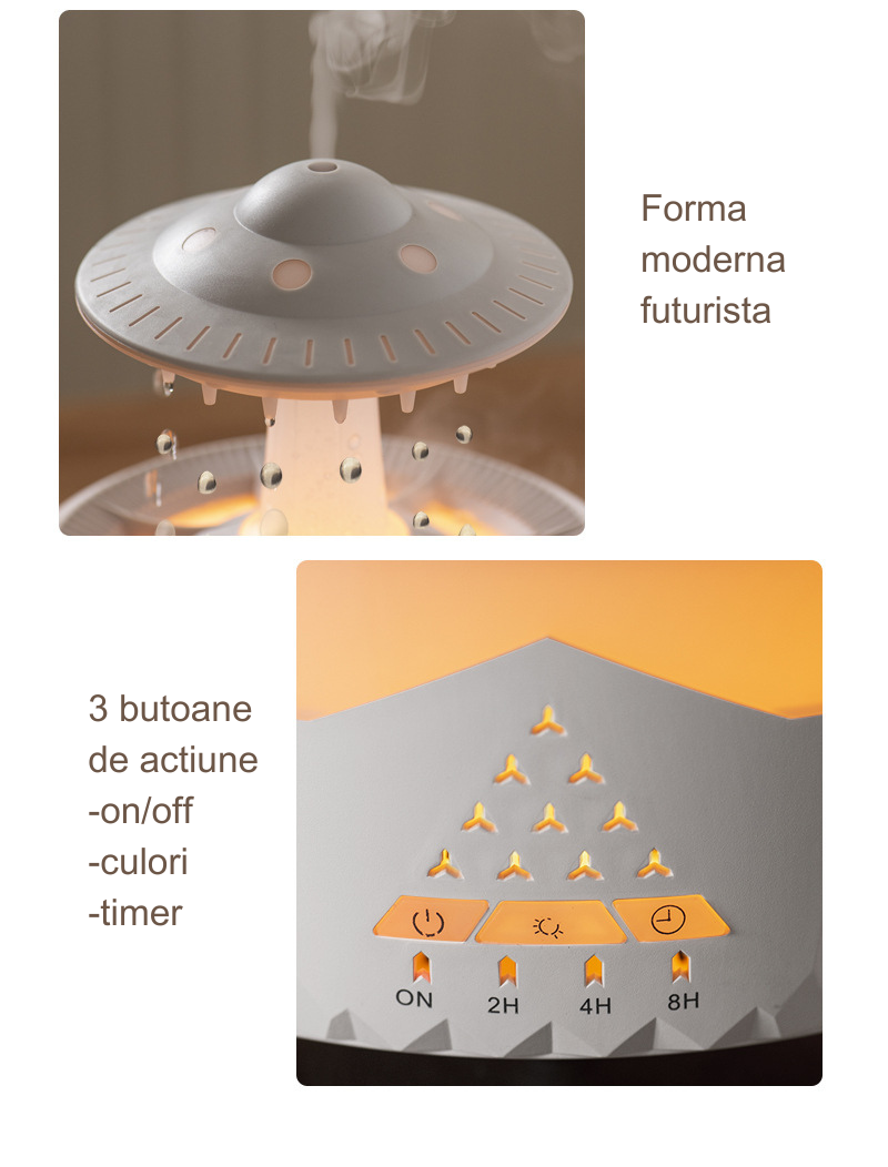 Difuzor de Arome Uleiuri Esentiale Picatura de ploaie UFO