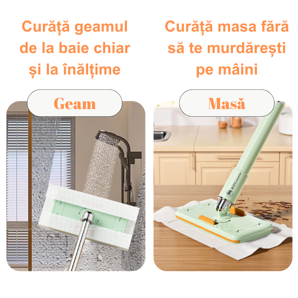 Ustensila servețele umede tip Mini Mop Extensibil Verde