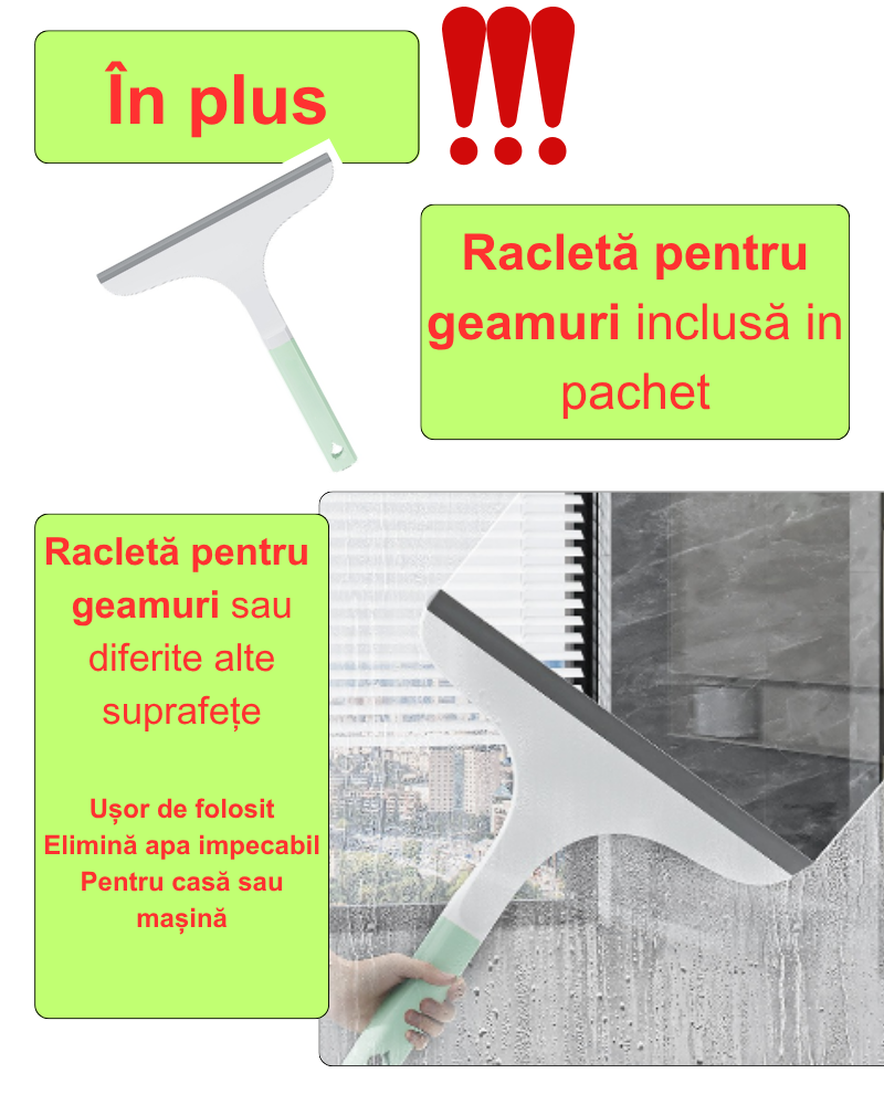 Set Matura si Faras cu Dinti Retractanti si racleta pentru geamuri