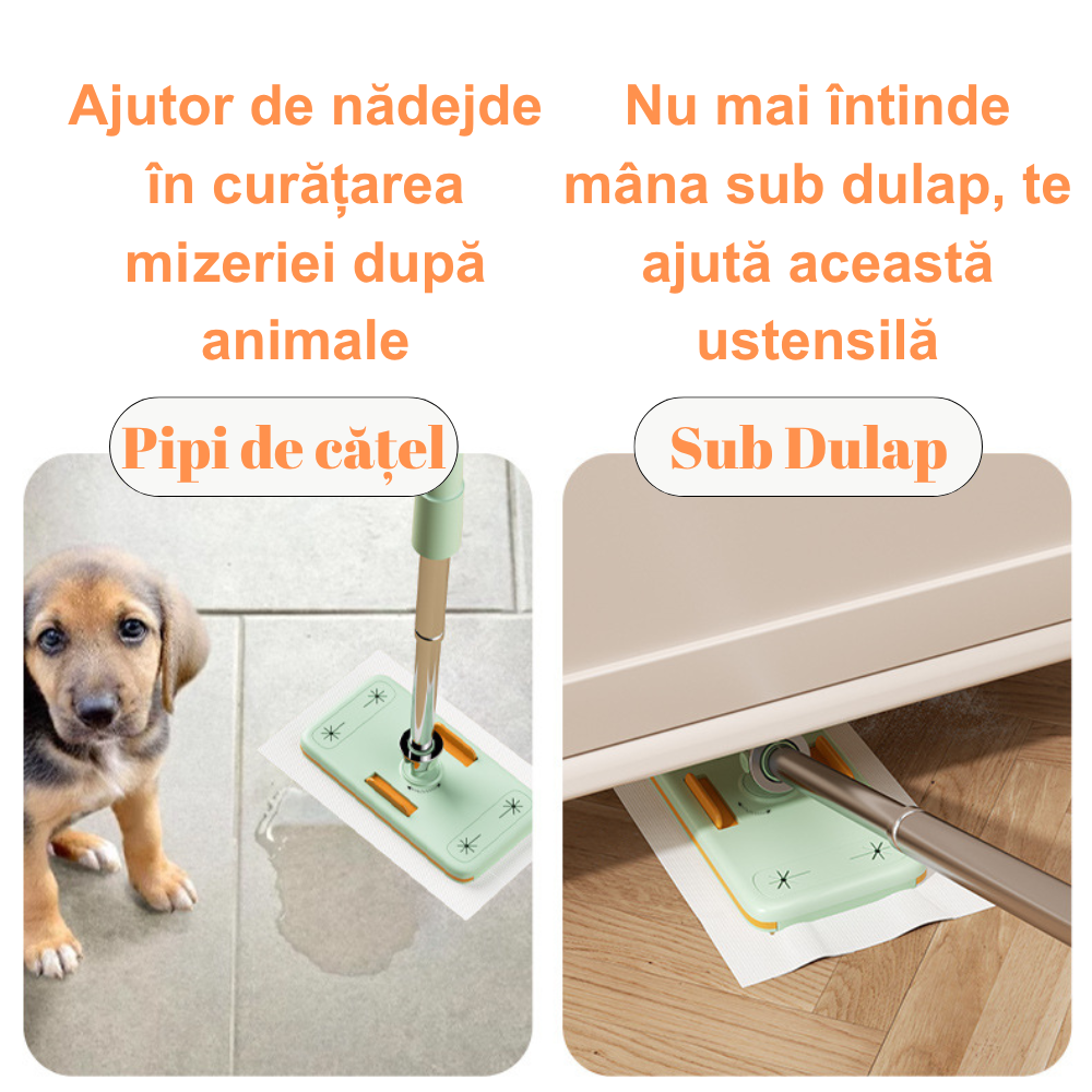 Ustensila servețele umede tip Mini Mop Extensibil Verde