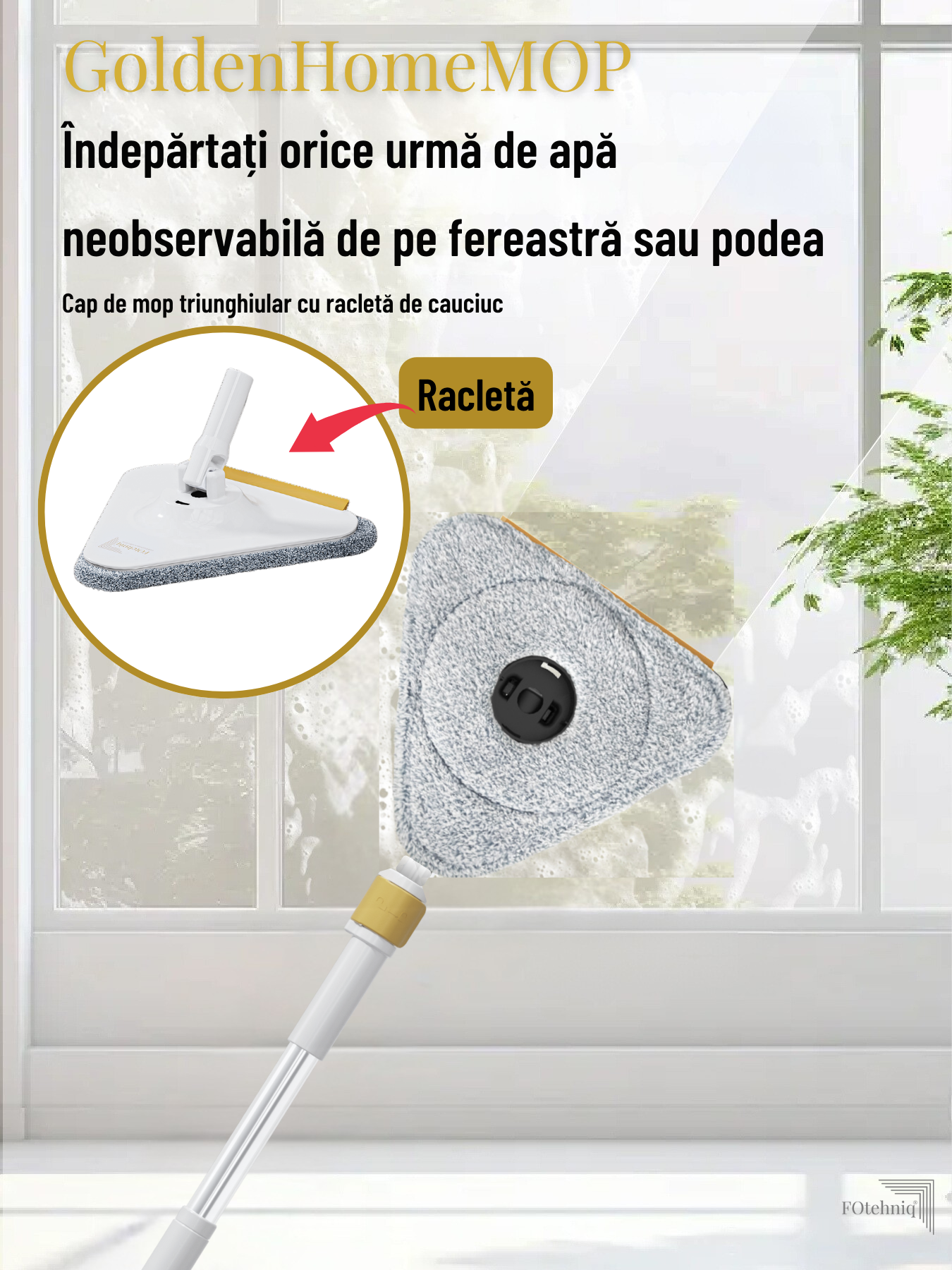 Set Mop Rotativ DUAL BUCKET alb cu Lavete Incluse