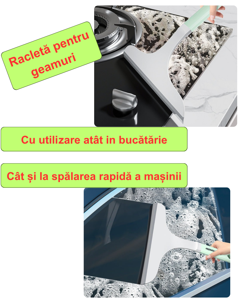 Set Matura si Faras cu Dinti Retractanti si racleta pentru geamuri