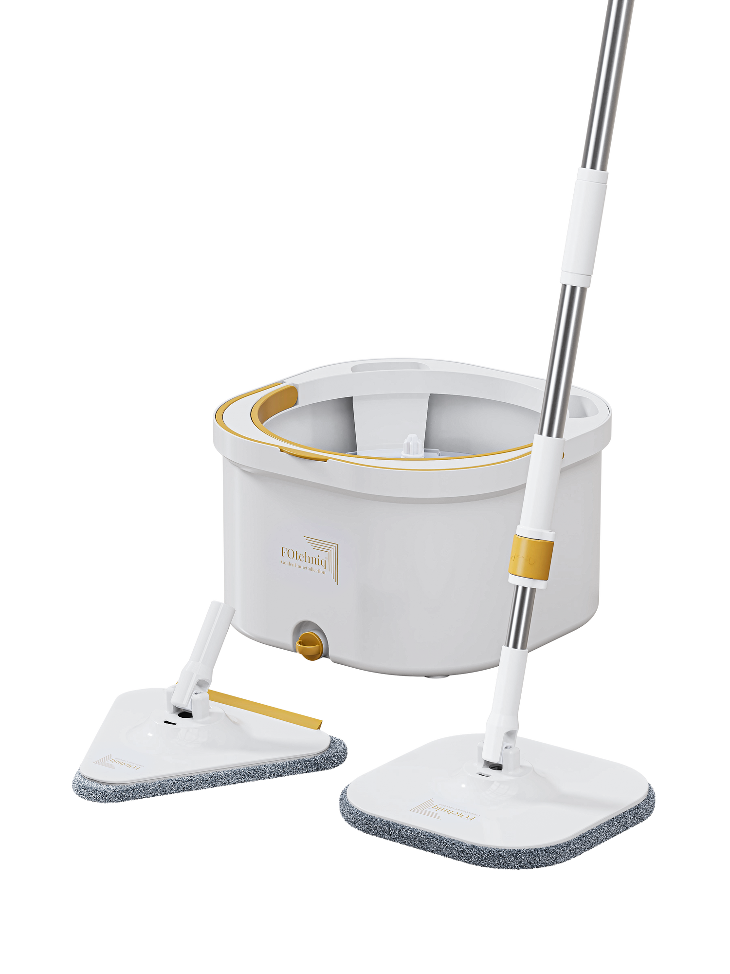 Set Mop Rotativ DUAL BUCKET alb cu Lavete Incluse