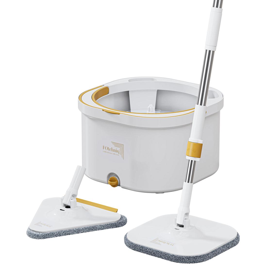 Set Mop Rotativ DUAL BUCKET alb cu Lavete Incluse