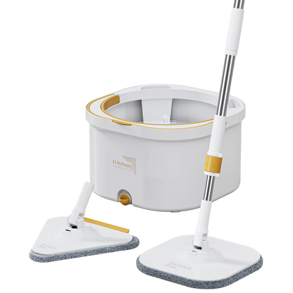 Set Mop Rotativ DUAL BUCKET alb cu Lavete Incluse