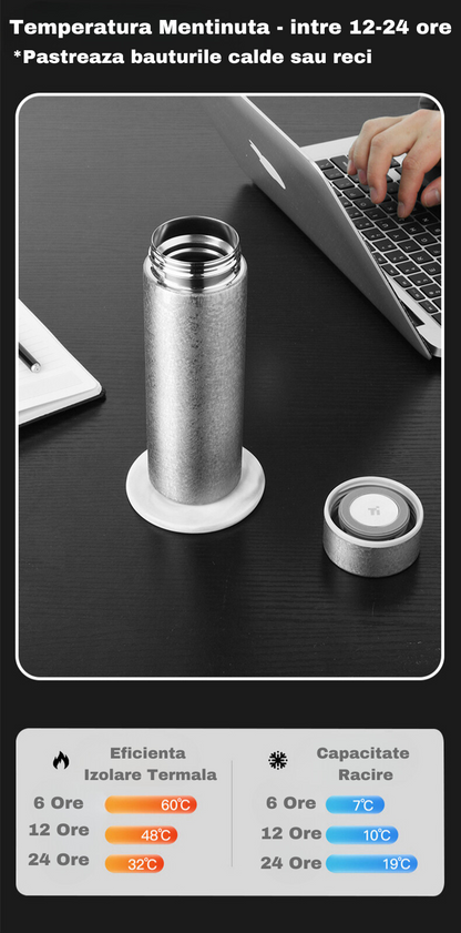 Termos Inteligent Titan cu afisaj LCD si Cutie Cadou 420 ml 24 ore