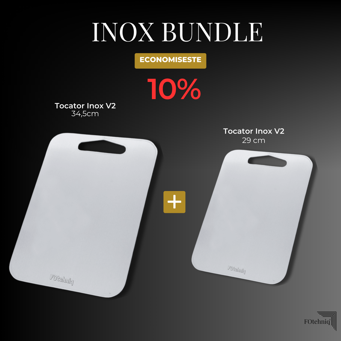 Set 2 Tocatore Inox V2 - 34,5 cm + 29 cm