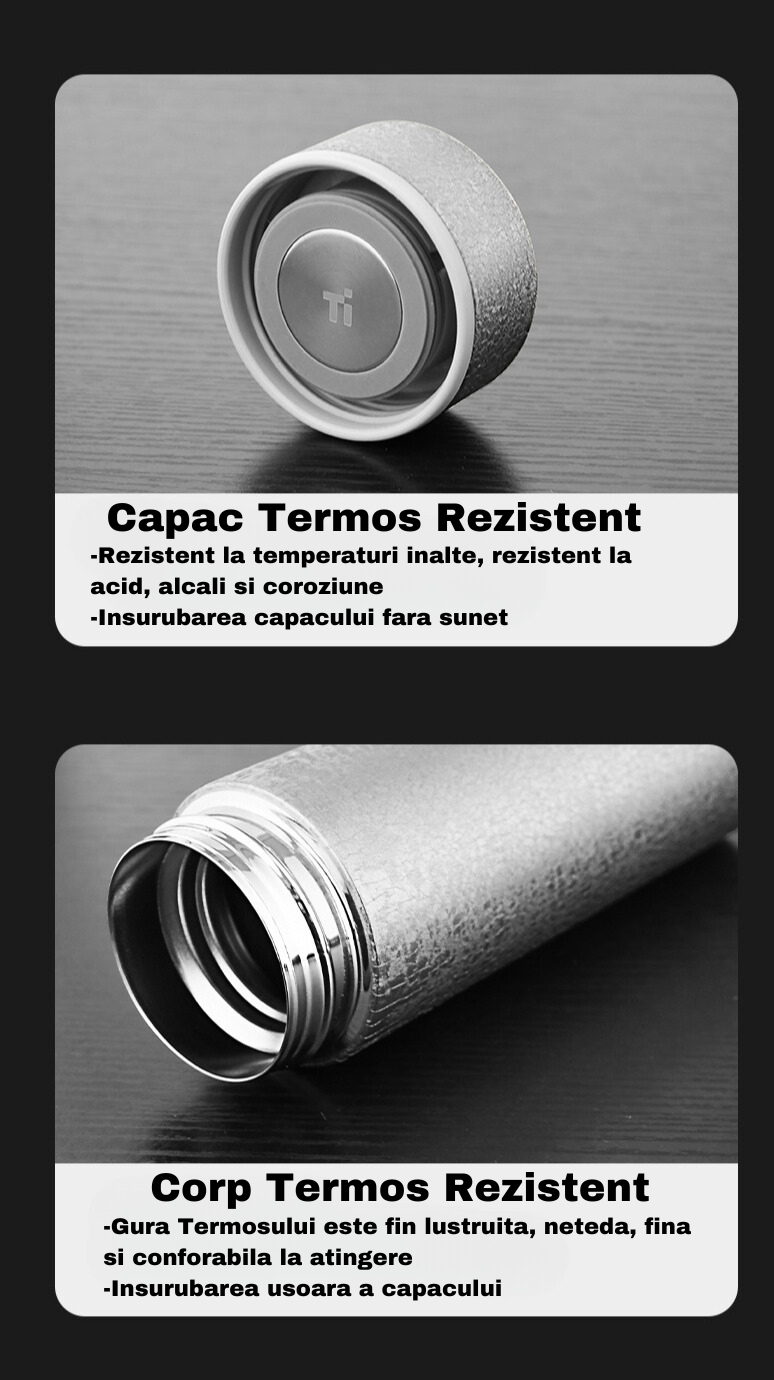 Termos Inteligent Titan cu afisaj LCD si Cutie Cadou 420 ml 24 ore