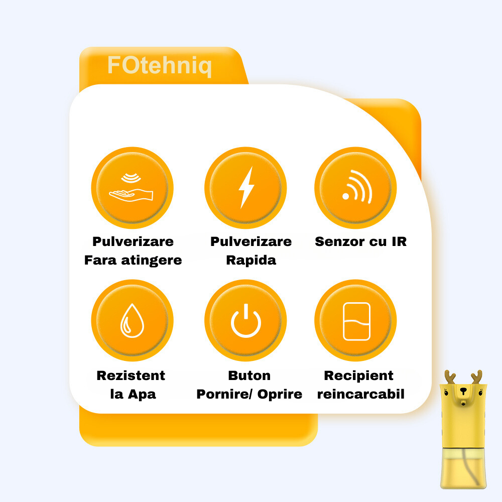 Dispenser de Sapun Lichid cu Senzor Infrarosu 350 ml Design Cerb - FAVORITUL COPIILOR