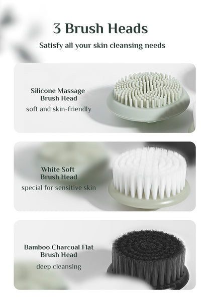 Set Perie Faciala Electrica Wireless pentru curatarea tenului cu Statie de Andocare UV