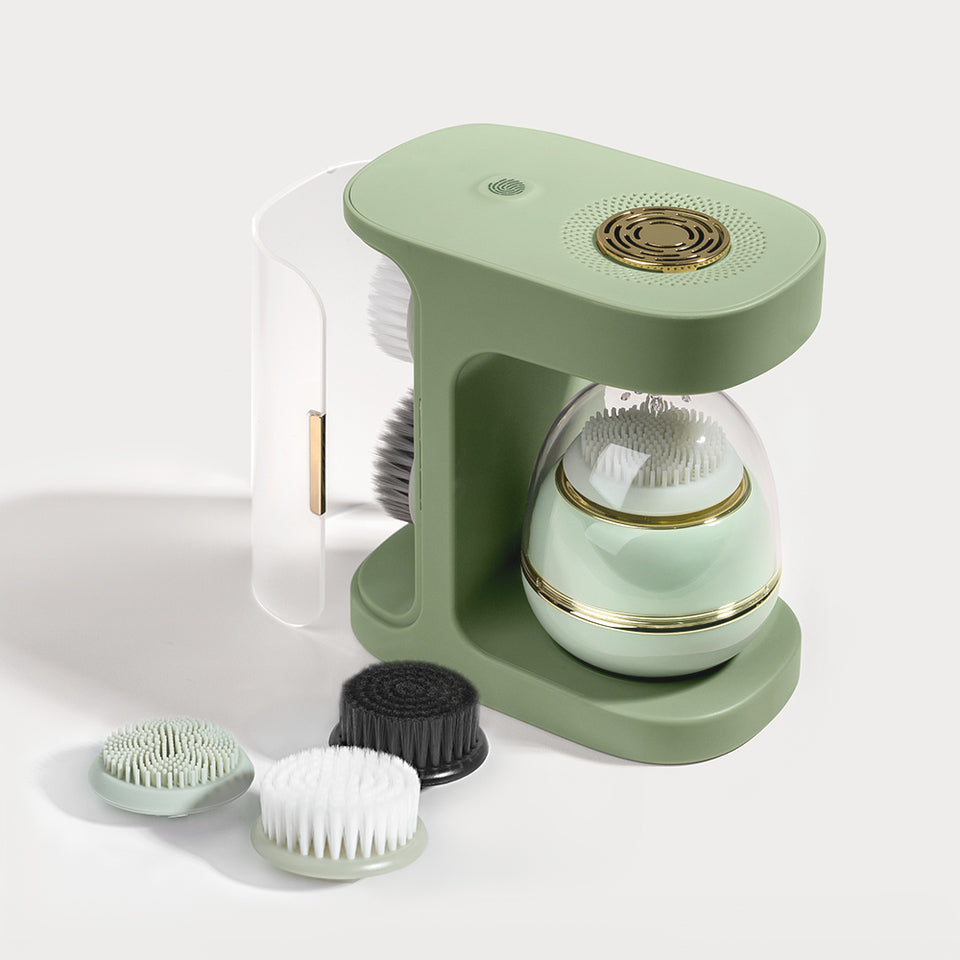 Set Perie Faciala Electrica Wireless pentru curatarea tenului cu Statie de Andocare UV