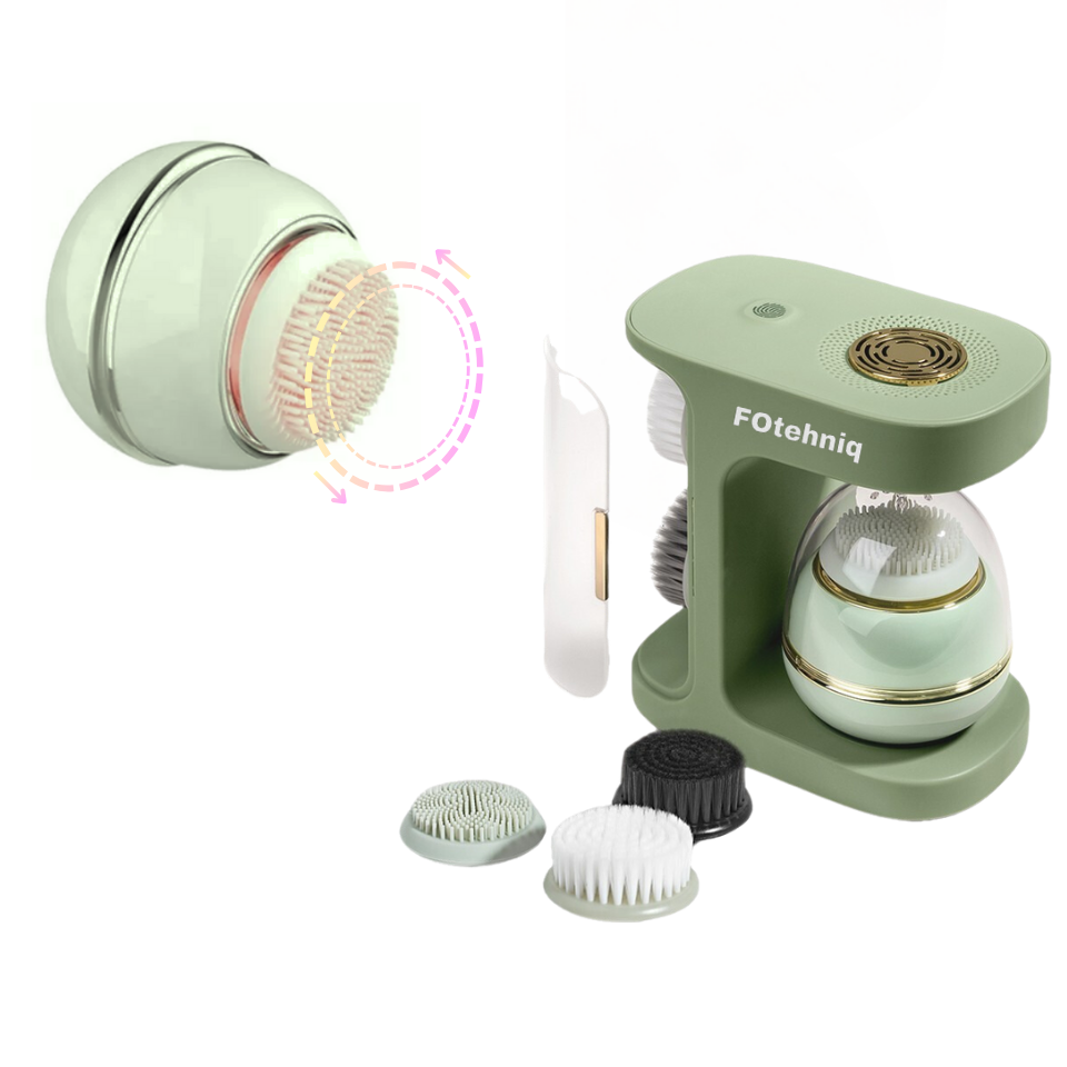 Set Perie Faciala Electrica Wireless pentru curatarea tenului cu Statie de Andocare UV