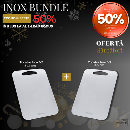 🔥Set 2 Tocatoare Inox V2 - 34,5 cm + 🏷️ 34,5 cm la 50% Reducere