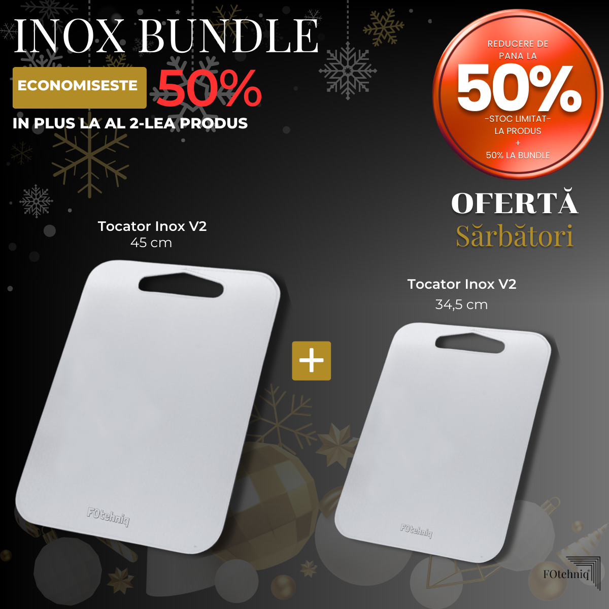 Set of 2 V2 stainless steel choppers - 45 cm + 34.5 cm