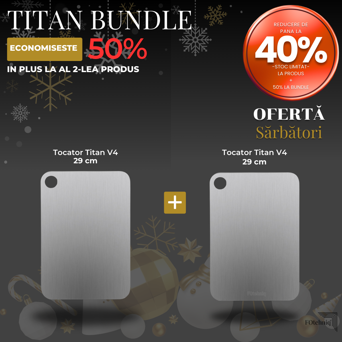 🔥Set 2 Tocatoare Titan V4 - 29 cm + 🏷️ 29 cm la 50% Reducere