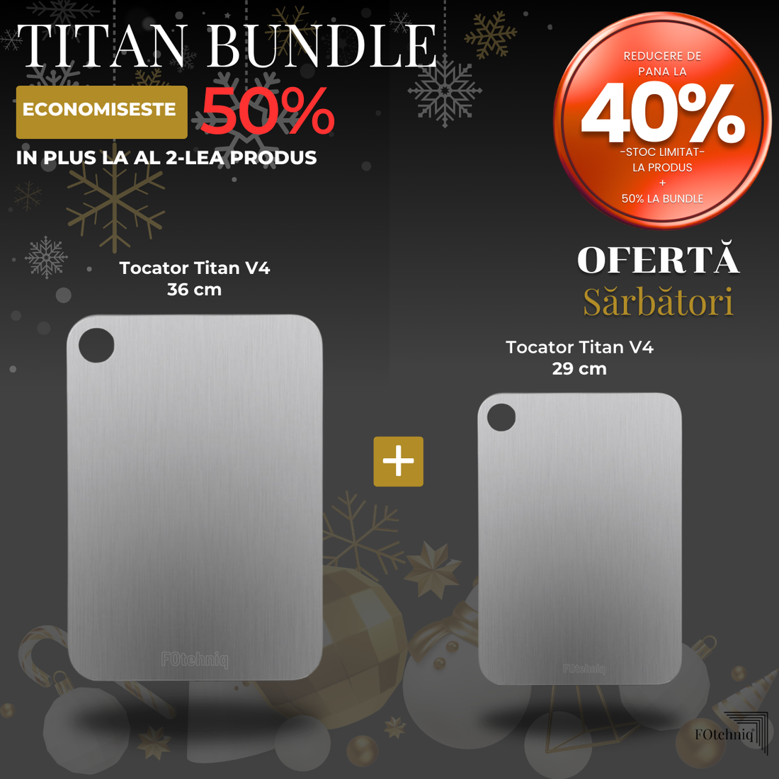 🔥Set 2 Tocatoare Titan V4 - 36 cm + 🏷️ 29 cm la 50% Reducere