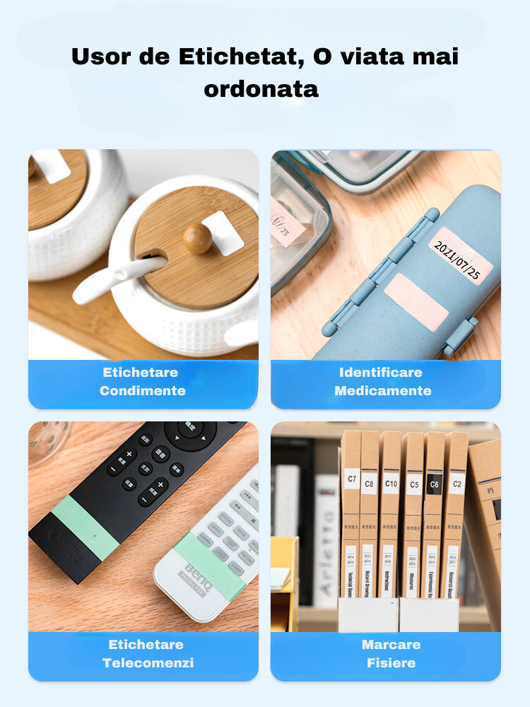 Set 3 Role Etichete de Schimb Autoadezive Imprimanta FOtehniq D35 - Rezistente la Apa