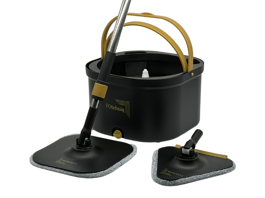 FOtehniq Mop DUAL BUCKET - Negru Sunset-Black + 3 Lavete